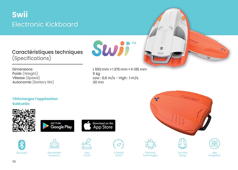 Brochure Sublue - scooters sous-marins